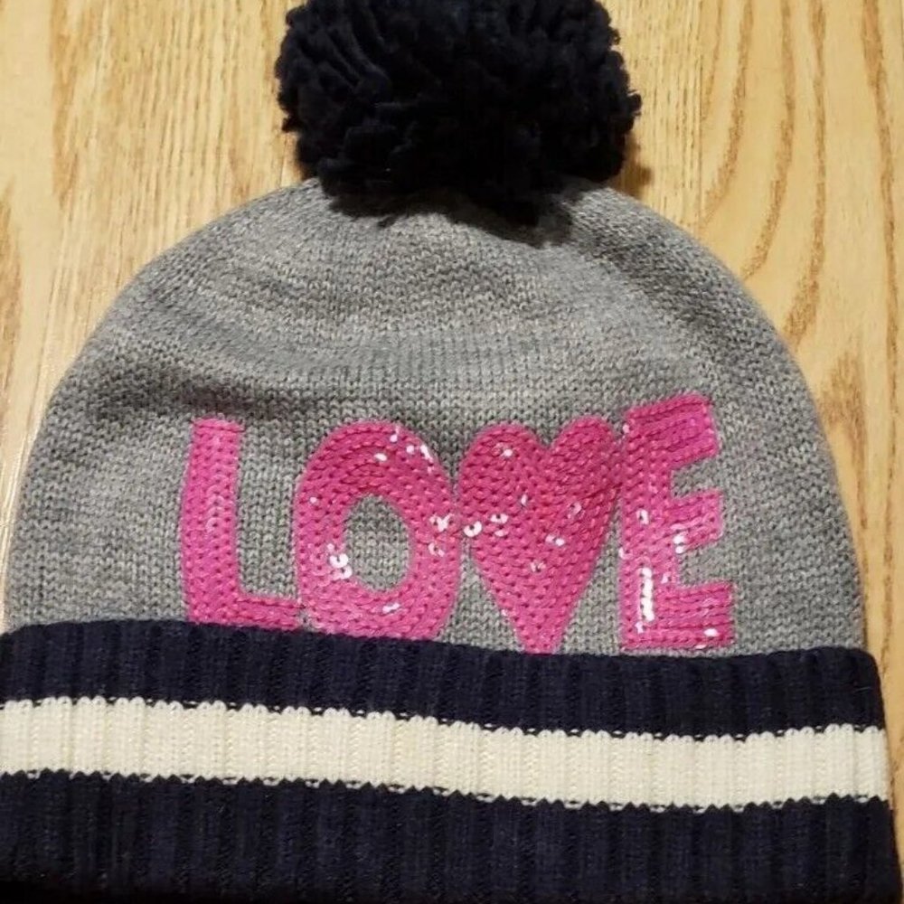Gap Girls Beanie Hat  Size: Large / XL  Love  Sequins  Brand New with Tags